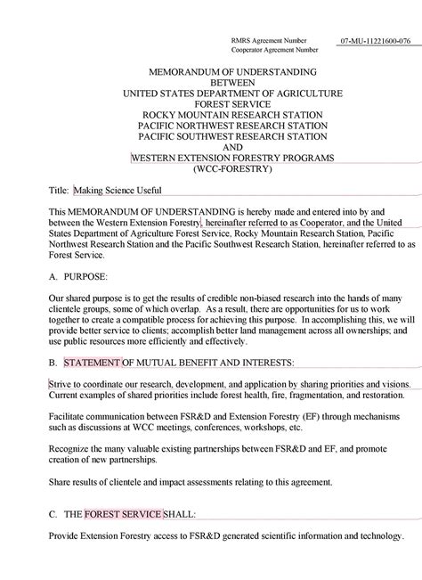 spana memorandum of understanding.